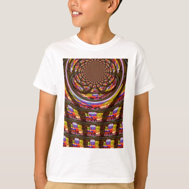 Psychedelic Påsk Kaleidoscope Art Skriv ut T-shirt (Framsida)