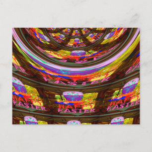 Psychedelic Påsk Kaleidoscope Art Skriv ut Vykort
