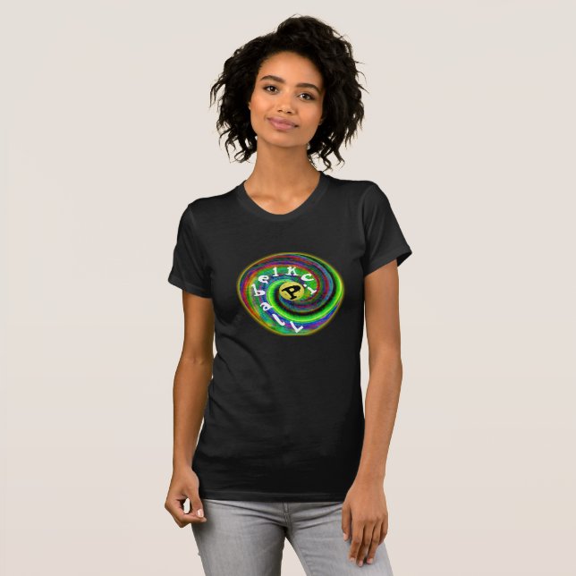 Psychedelic Pickleball utslagsplats Tee Shirt (Hel framsida)
