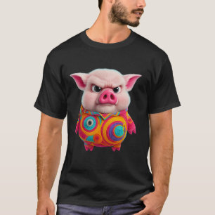 Psychedelic Pig Rage Tee – Ilsken Gris i Virvlande