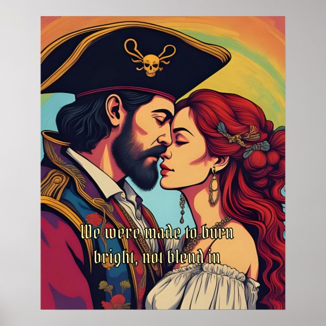 Psychedelic Pirate Couple  – Bold Romance Poster (Framsidan)