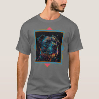 Psychedelic Pit Bull Porträtt T Shirt