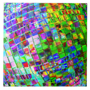 Psychedelic Planet Disco Boll Kakelplatta