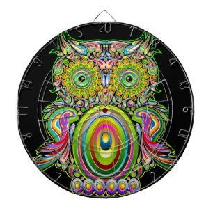 Psychedelic Popart för uggla Dartboard Piltavla