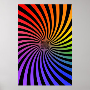Psychedelic Poster: Rainbow Spiral Poster