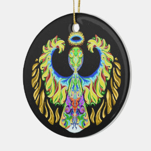 Psychedelic prålig ~Christmas~Ornament Julgransprydnad Keramik