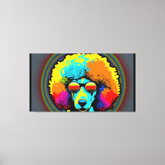Psychedelic Pudel Hund design Canvastryck
