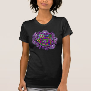 Psychedelic purpurfärgad Paisley T-tröja T-shirt