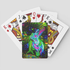 Psychedelic Rabbit Dragon i Neon Fantasy Casinokort