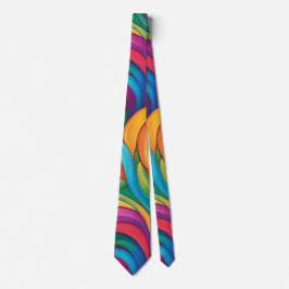 Psychedelic Rainbow Abstrakt Neck Tie Slips