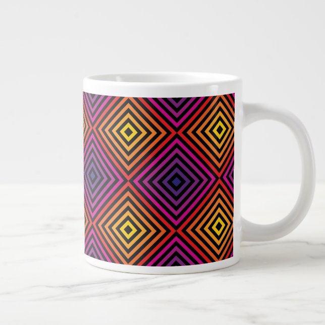Psychedelic Rainbow Chevron Mönster Jumbo Mugg (Höger)
