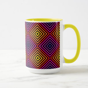 Psychedelic Rainbow Chevron Mönster Mugg