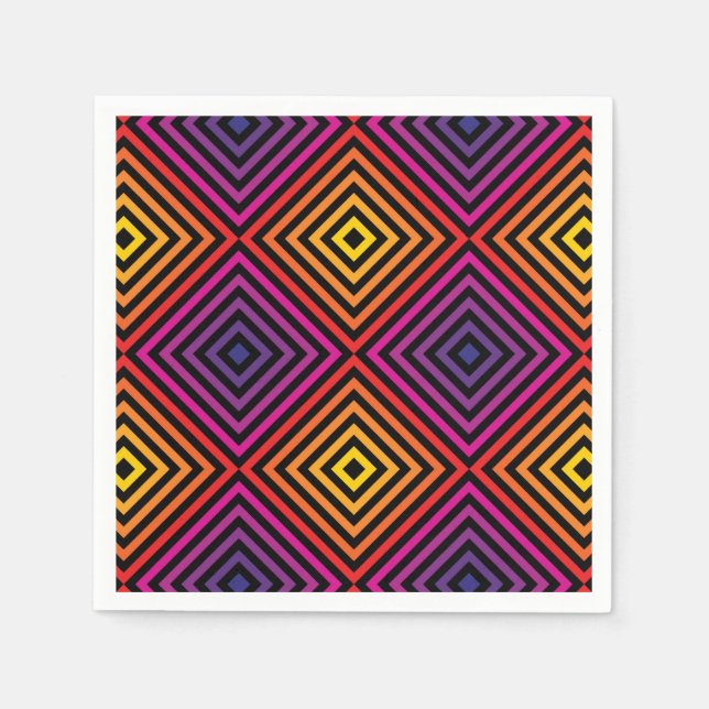 Psychedelic Rainbow Chevron Mönster Pappersservett (Framsidan)