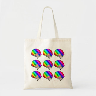 Psychedelic Rainbow Hedgehog Canvas Shopping bag Tygkasse