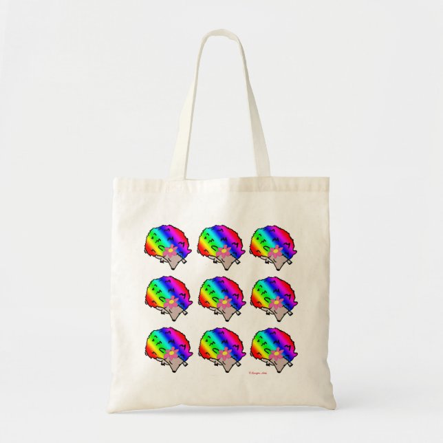 Psychedelic Rainbow Hedgehog Canvas Shopping bag Tygkasse (Framsidan)