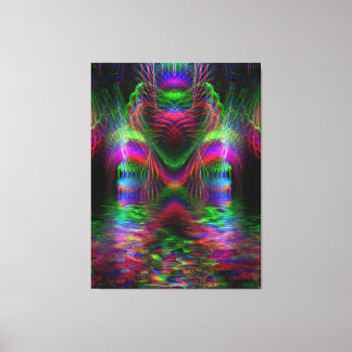 Psychedelic Rainbow Kärlek Hearts Wrapped Canvas