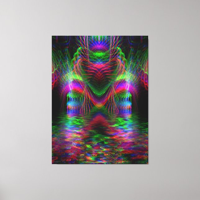Psychedelic Rainbow Kärlek Hearts Wrapped Canvas (Framsida)