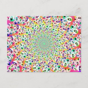 Psychedelic Rainbow Ögon Mandala Vykort