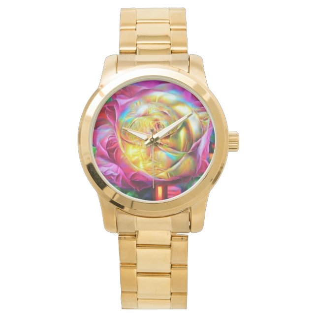 Psychedelic Rainbow Ro Armbandsur (Framsida)
