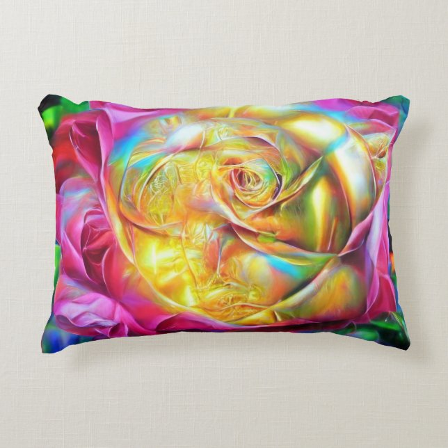 Psychedelic Rainbow Ro Prydnadskudde (Framsidan)
