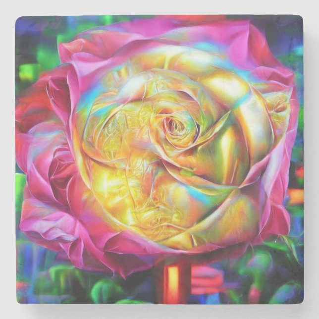 Psychedelic Rainbow Ro Stenunderlägg (Framsidan)