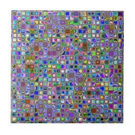 Psychedelic Rainbow Textured Mosaic Tiles Mönster Kakelplatta