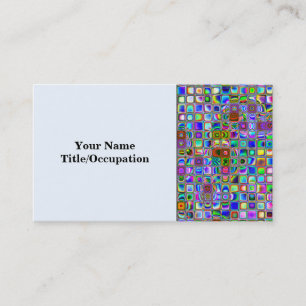 Psychedelic Rainbow Textured Mosaic Tiles Mönster Visitkort