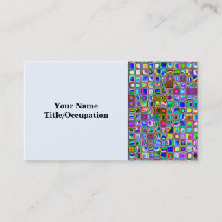 Psychedelic Rainbow Textured Mosaic Tiles Mönster Visitkort
