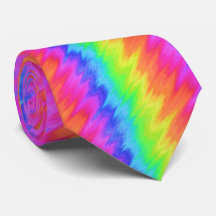 Psychedelic Rainbow Zigzag Necktie