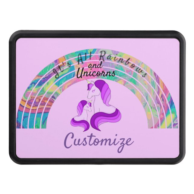Psychedelic Rainbows och Unicorns Thunder_Cove Dragkroksskydd (Framsidan)