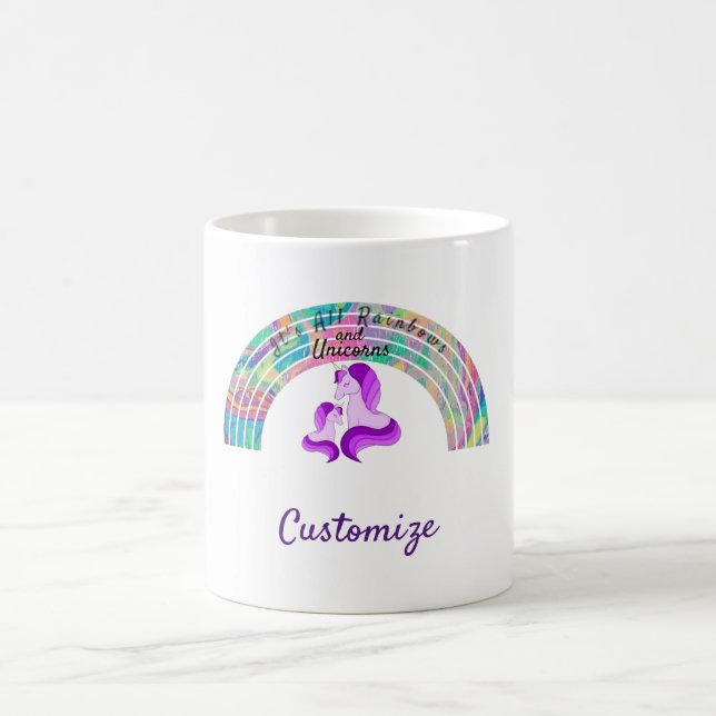 Psychedelic Rainbows och Unicorns Thunder_Cove Kaffemugg (Center)
