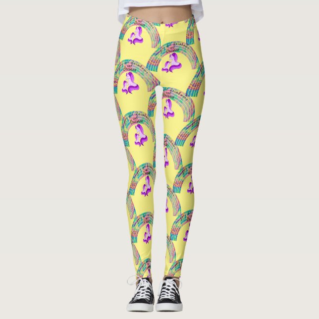 Psychedelic Rainbows och Unicorns Thunder_Cove Leggings (Framsida)