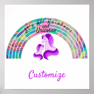 Psychedelic Rainbows och Unicorns Thunder_Cove Poster