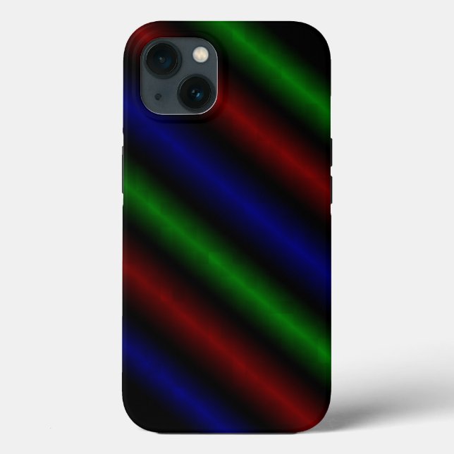 Psychedelic Rand In Red Blue Grönt iPhone 13 cas (Baksida)