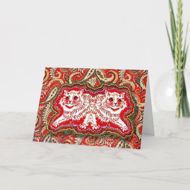Psychedelic Red Cats (av Louis Wain) Kort (Framsida)