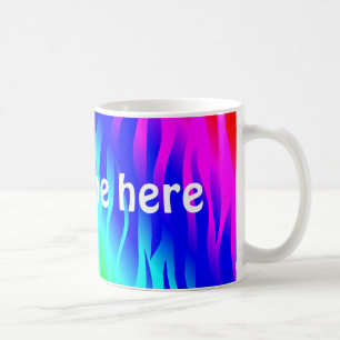 Psychedelic regnbåge ditt namn i stora brev kaffemugg