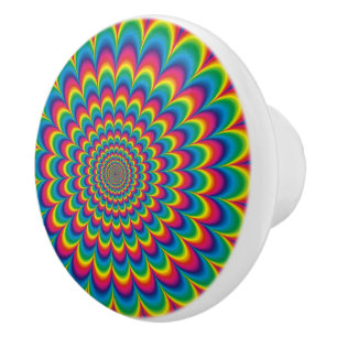 Psychedelic regnbågeabstraktdesign knopp