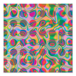 Psychedelic regnbågefläckmönster fototryck