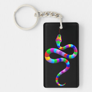 Psychedelic regnbågekeychain för orm nyckelring