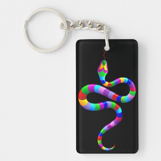 Psychedelic regnbågekeychain för orm nyckelring (Framsidan)