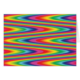 Psychedelic regnbågemönster för sicksack hälsningskort