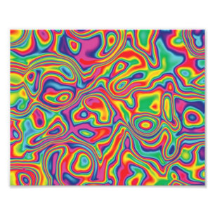 Psychedelic regnbågeoljamönster fototryck