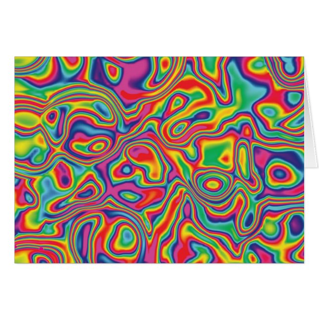 Psychedelic regnbågeoljamönster hälsningskort (Framsidan Horizontal)
