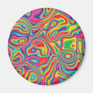 Psychedelic regnbågeoljamönster magnet