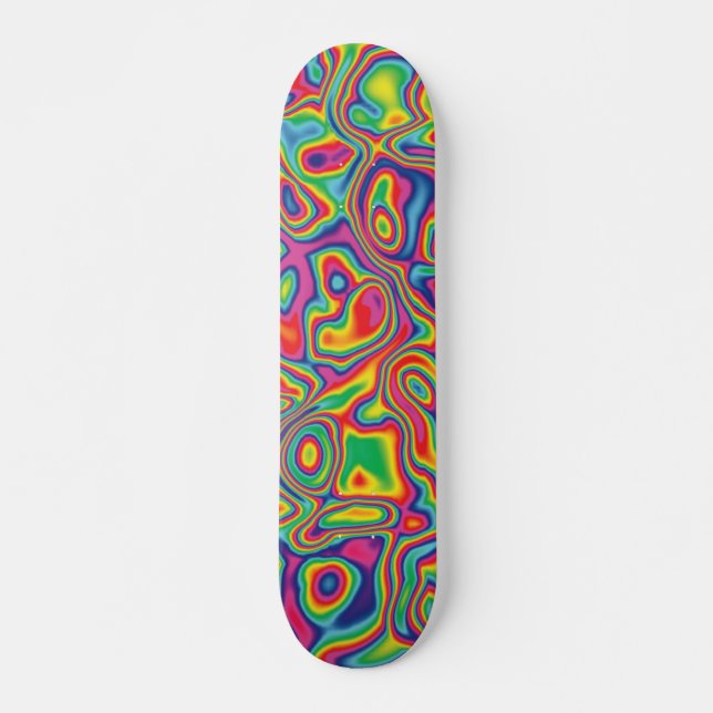 Psychedelic regnbågeoljamönster skateboard bräda 20 cm (Framsida)