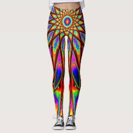 Psychedelic regnbågestjärna leggings
