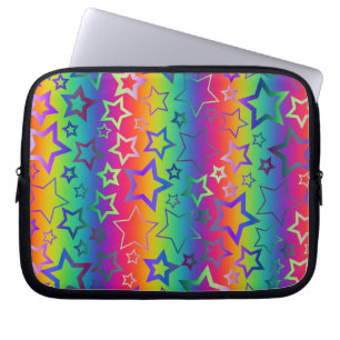 Psychedelic regnbågestjärnor laptop fodral