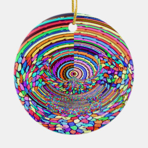 Psychedelic Resa Julgransprydnad Keramik
