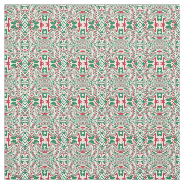 Psychedelic Retro Bold Groovy jul Mönster Tyg (Provkarta)