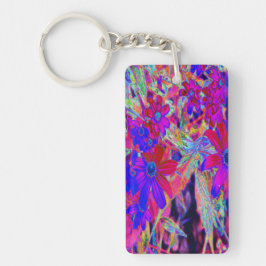 Psychedelic Retro Crimson och Magenta Wildblommor